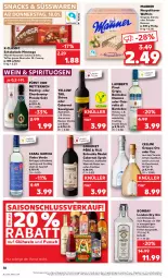 Gazetka promocyjna Kaufland - Prospekt - Gazetka - ważna od 24.01 do 24.01.2024 - strona 30 - produkty: Amber, angebot, aperitif, aust, beere, beeren, brownie, cabernet, cabernet sauvignon, casal garcia, chardonnay, chia, classico, dry gin, entrecôte, erde, frucht, früchte, früchten, fürst von metternich, gin, Glühwein, grappa, kakao, karamell, keks, kraft, london dry, london dry gin, mac, mandel, Manner, merl, merlot, Mett, metternich, nuss, Pinot, pinot grigio, reifen, rezept, riesling, rotwein, sauvignon, schoko, schokolade, sekt, snack, snacks, spirituosen, süsswaren, Ti, vanille, vinho verde, waffeln, wein, Weißwein, yellow tail, zitrone, ZTE