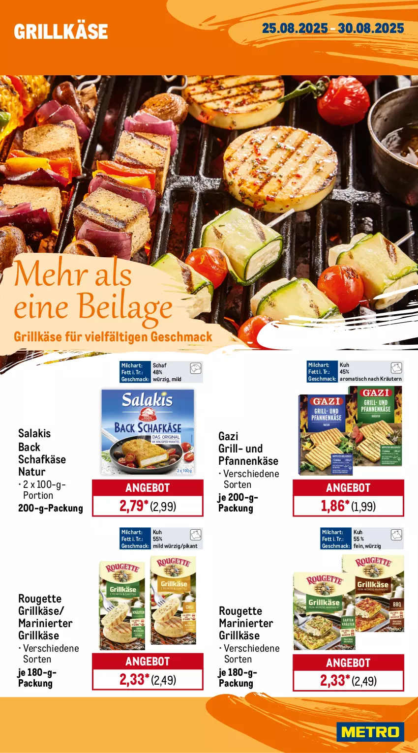 Aktueller Prospekt Metro - Wochen-Angebote - von 25.08 bis 30.08.2025 - strona 11 - produkty: angebot, bacon, Dr. Oetker, grill, Grillkäse, ilag, Käse, kräuter, kräutern, kuchen, lorenz, mac, milch, natur, pfanne, pfannen, pfannenkäse, pizza, rouge, rougette, salakis, salsiccia, schafkäse, schnitten, sim, Ti, tisch, und pfanne, zwiebel
