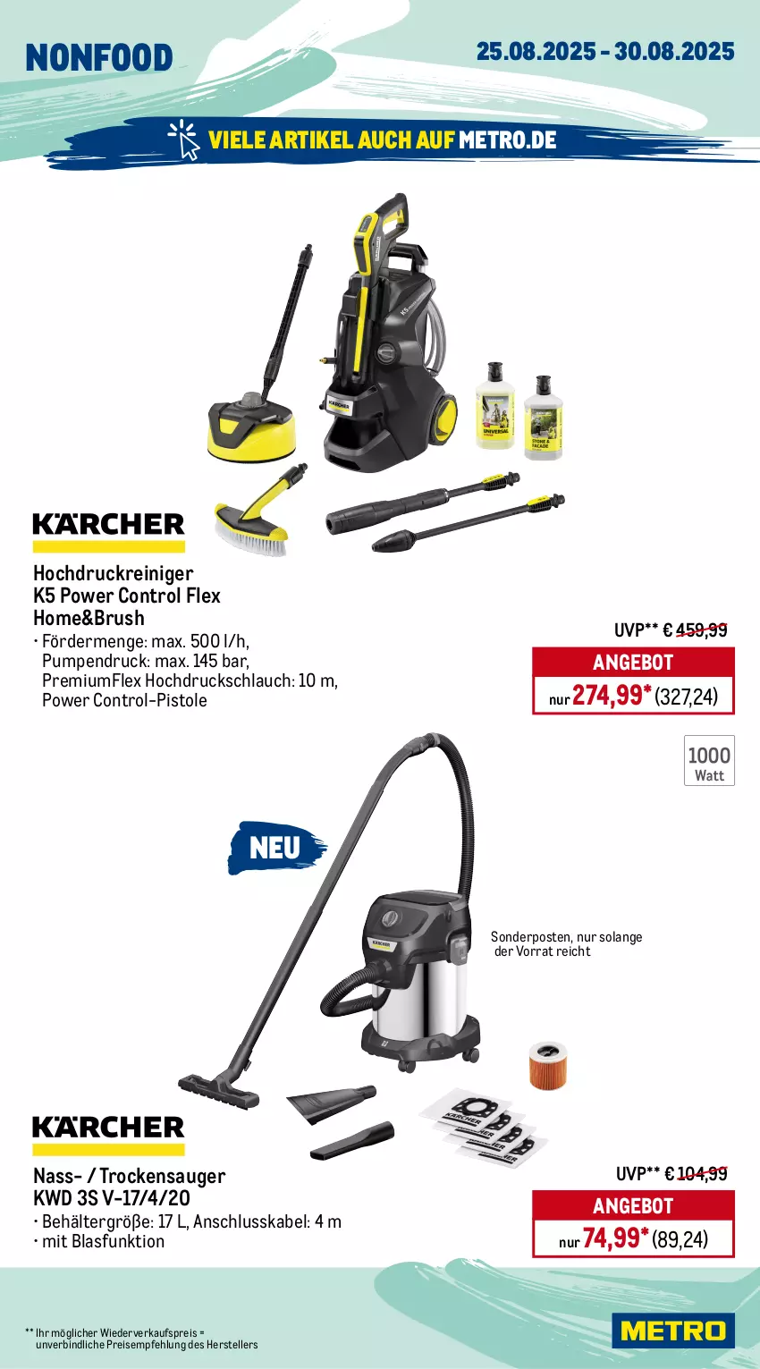 Aktueller Prospekt Metro - Wochen-Angebote - von 25.08 bis 30.08.2025 - strona 19 - produkty: angebot, Behälter, beleuchtung, eis, elle, gefrierkombination, gefrierschrank, hochdruckreiniger, kühlschrank, Metro, reiniger, reis, schlauch, Schrank, sonderposten, teller, Ti, Trockensauger