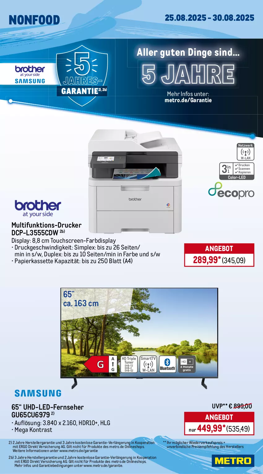 Aktueller Prospekt Metro - Wochen-Angebote - von 25.08 bis 30.08.2025 - strona 24 - produkty: angebot, boss, drink, drucker, eis, elle, fernseher, Gläser, LG, messer, Metro, papier, reis, sim, spülmaschinen, teller, Ti, tomate, tomaten, touchscreen, uhd