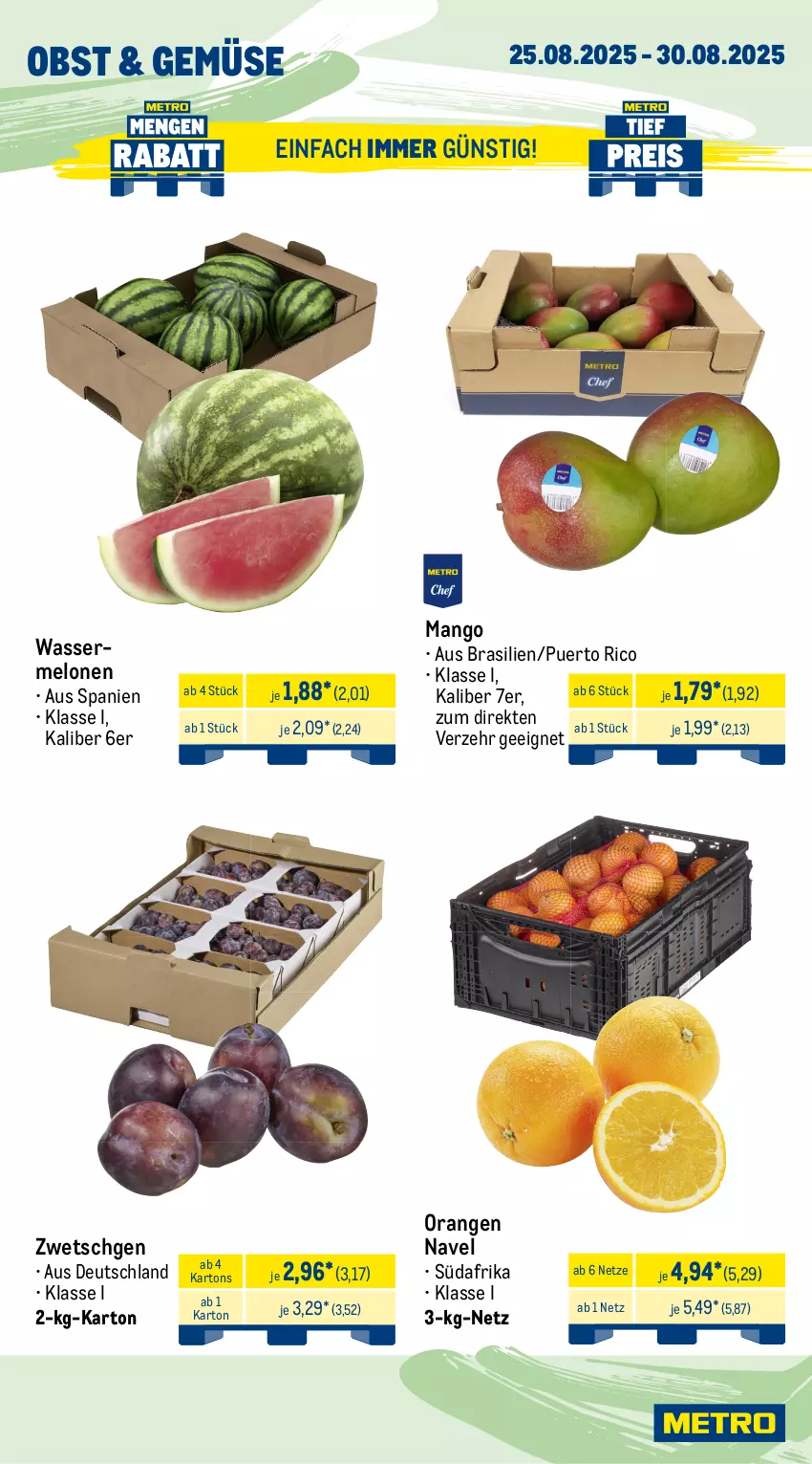 Aktueller Prospekt Metro - Wochen-Angebote - von 25.08 bis 30.08.2025 - strona 8 - produkty: angebot, beutel, eis, filet, filets, fisch, früchte, garnelen, lachs, mango, meeresfrüchte, melone, melonen, Metro, Muscheln, obst, orange, orangen, Pangasius, Räucherlachs, reis, Schal, Schale, Ti, tiefpreis, wasser, wassermelone, wassermelonen