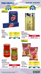 Gazetka promocyjna Metro - Wochen-Angebote - Gazetka - ważna od 30.08 do 30.08.2025 - strona 14 - produkty: angebot, auer, barilla, beutel, burger, chips, crunchips, eis, fleisch, gin, gurke, gurken, hamburger, Konserven, lorenz, lorenz crunchips, nuss, olive, oliven, olivenöl, pasta, reis, rezept, rezepte, rind, rindfleisch, salat, salate, Schal, Schale, Ti, tiefpreis