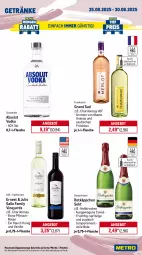 Gazetka promocyjna Metro - Wochen-Angebote - Gazetka - ważna od 30.08 do 30.08.2025 - strona 17 - produkty: Absolut Vodka, akku, ananas, angebot, Behälter, bodenstaubsauger, chardonnay, Dyson, eis, Elektro, elle, flasche, frucht, früchte, früchten, gallo, gallo family, getränk, getränke, grand sud, honig, kraft, mac, Metro, Palette, papier, pfirsich, reis, rotkäppchen, sekt, staubsauger, teller, Ti, Tiere, tisch, toilettenpapier, vanille, vodka, waschmittel, zewa