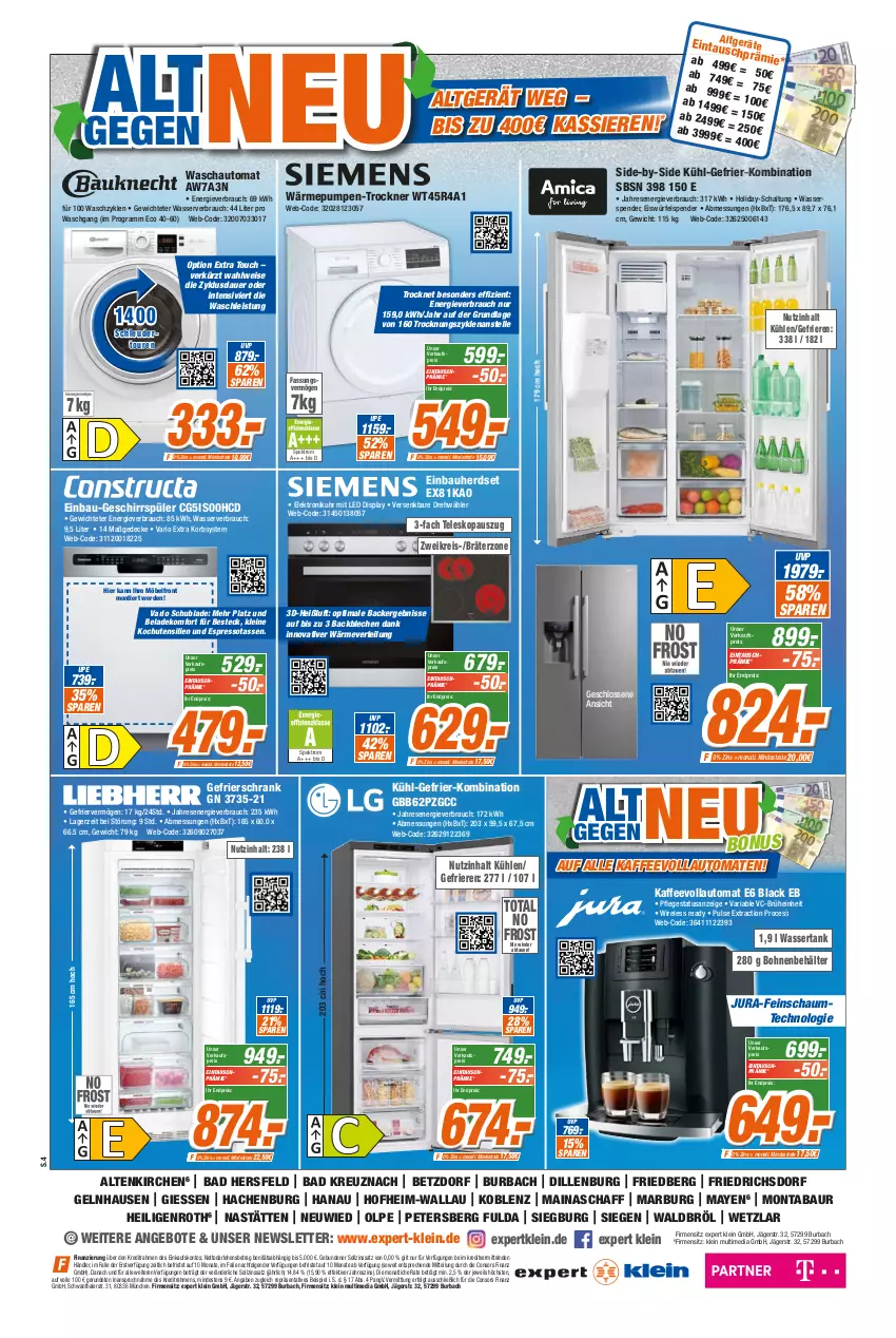 Aktueller Prospekt Expert Olpe - Prospekte - von 28.05 bis 03.06.2022 - strona 4 - produkty: angebot, angebote, auer, auto, Bad, Bau, Behälter, besteck, bohne, bohnen, Brühe, consors finanz, decke, einbau-geschirrspüler, einbauherd, einbauherdset, eis, eiswürfel, Elektro, elle, erde, espresso, Fulda, gefrierschrank, geschirr, geschirrspüler, herdset, HP, Jura, kaffee, kaffeevollautomat, kaffeevollautomaten, korb, lack, leine, LG, möbel, Rauch, reis, rel, Ria, rum, Schal, Schrank, smartphone, Spektrum, tasse, Teleskop, Ti, tomate, tomaten, Trockner, uhr, vollautomaten, wasser, wassertank, würfel