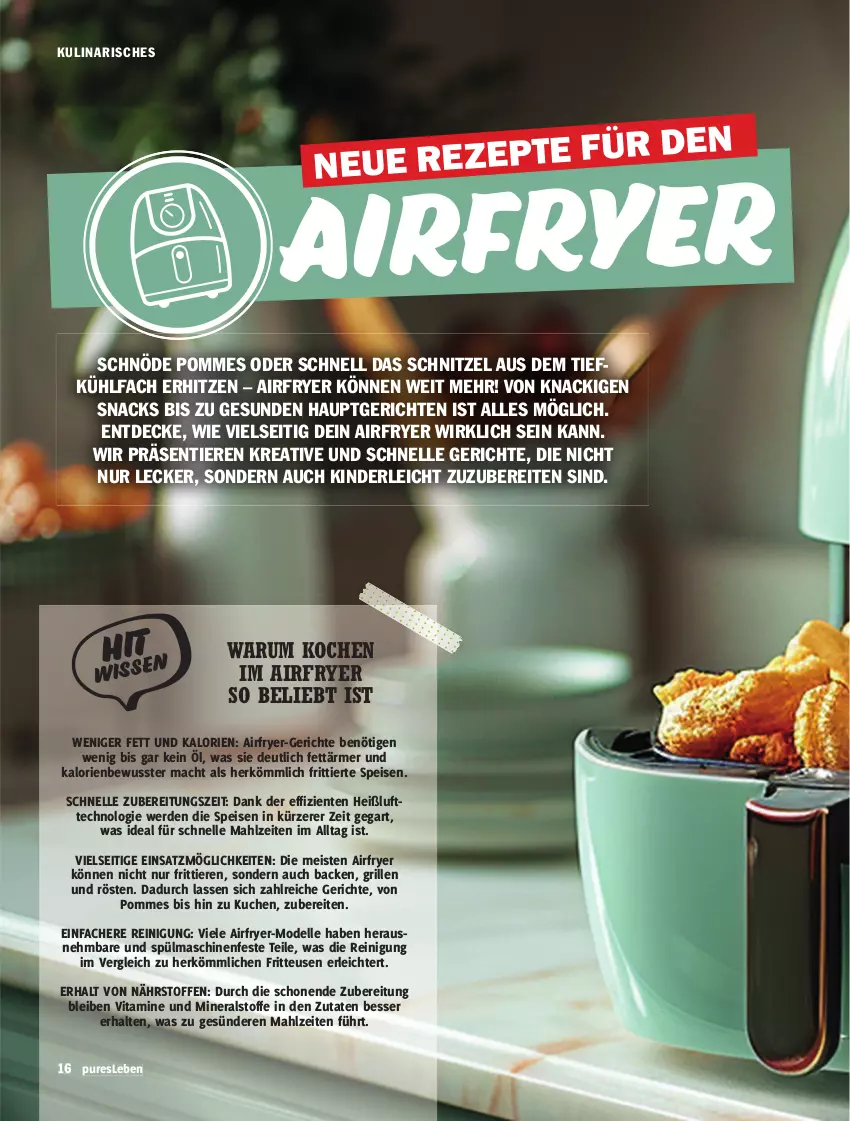 Aktueller Prospekt Hit - pures Leben - von 01.01 bis 30.06.2025 - strona 16 - produkty: Airfryer, decke, dell, eis, elle, ente, erde, fritteuse, grill, Kinder, kuchen, mac, Mode, pommes, Reinigung, rum, schnitzel, snack, snacks, spülmaschinen, Ti, Tiere, vita, Vitamine