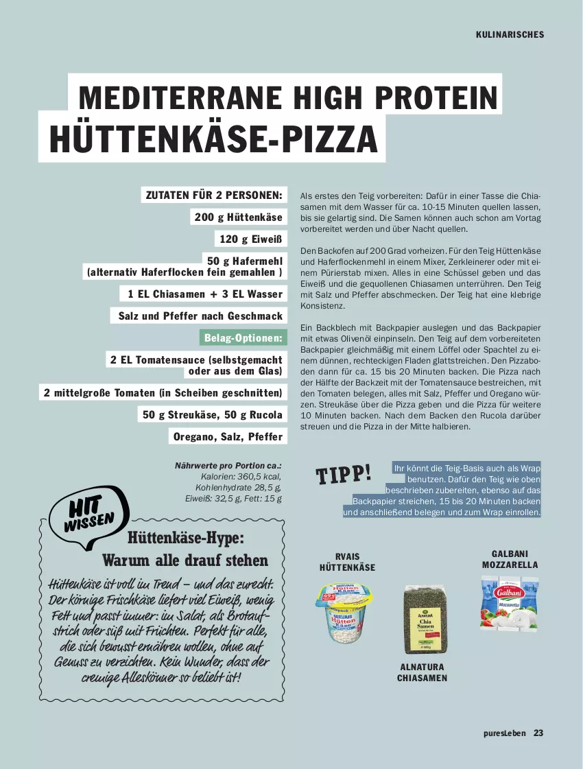 Aktueller Prospekt Hit - pures Leben - von 01.01 bis 30.06.2025 - strona 23 - produkty: aufstrich, backofen, bier, Biere, brot, brotaufstrich, chia, cola, elle, erde, frischkäse, früchte, früchten, galbani, hafer, haferflocken, Käse, leine, LG, Löffel, mac, mehl, Mixer, mozzarella, natur, natura, nuss, Ofen, olive, oliven, olivenöl, papier, pfeffer, Pinsel, pizza, rel, rucola, rum, rwe, salat, salz, sauce, schnitten, schüssel, spachtel, tasse, Ti, tomate, tomaten, tomatensauce, wasser, wolle, wrap, Zerkleinerer