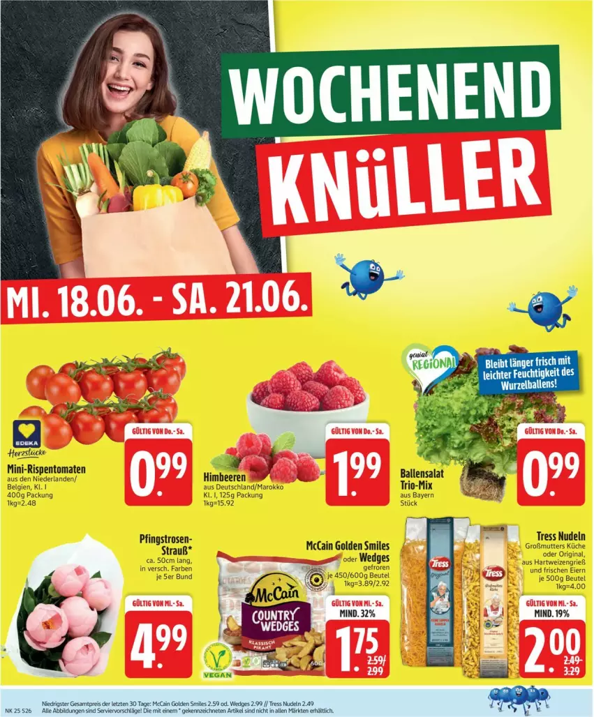 Aktueller Prospekt Edeka - Prospekte - von 16.06 bis 21.06.2025 - strona 28 - produkty: ball, beere, beeren, beutel, eier, eis, gin, hartweizen, himbeer, himbeere, himbeeren, küche, LG, mccain, mini-rispentomaten, nudel, nudeln, reis, rispentomaten, salat, tomate, tomaten, wedges, ZTE