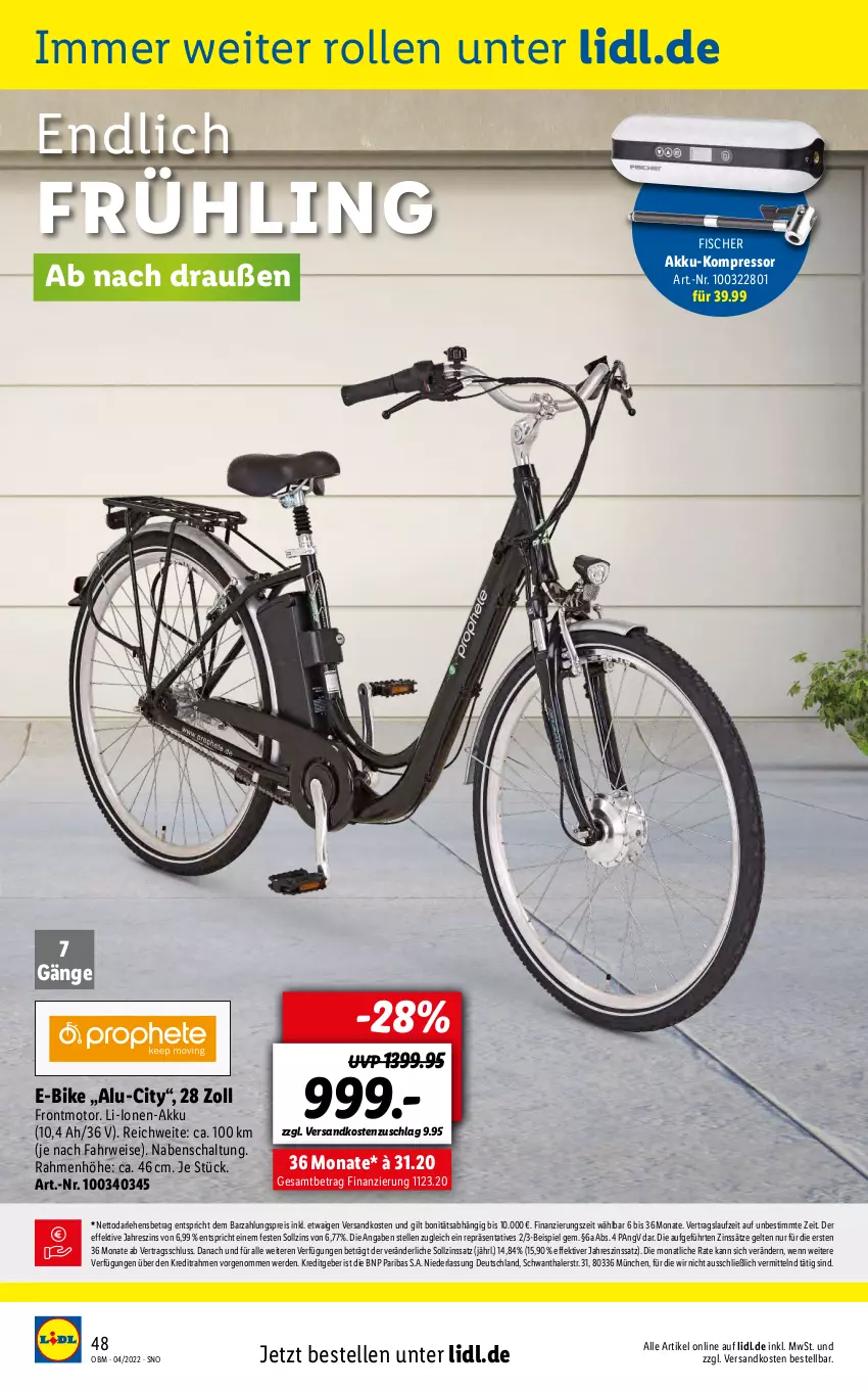 Aktueller Prospekt Lidl - Aktuelle Onlineshop-Highlights - von 01.04 bis 30.04.2022 - strona 48 - produkty: akku, E-Bike, eis, elle, erde, fisch, fische, Fischer, kompressor, ndk, reis, rwe, Schal, Ti