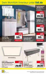 Gazetka promocyjna Lidl - Aktuelle Onlineshop-Highlights - Gazetka - ważna od 30.04 do 30.04.2022 - strona 22 - produkty: Bank, Bau, beere, creme, fernbedienung, Garderobe, garderobenschrank, Leuchte, Nachtlicht, ndk, paneel, Schrank, schubkasten, schuhschrank, sitzbank, Ti, timer, ZTE