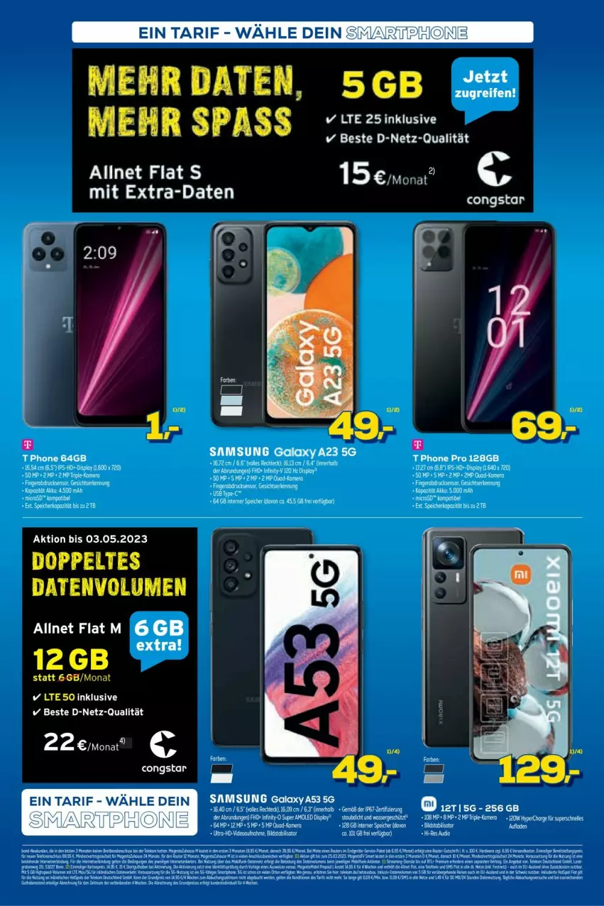 Aktueller Prospekt Euronics - Prospekte - von 15.03 bis 22.03.2023 - strona 7 - produkty: akku, allnet flat, banane, bett, congstar, eier, LG, olsen, Samsung, samsung galaxy, Samsung Galaxy A, Ti, torte