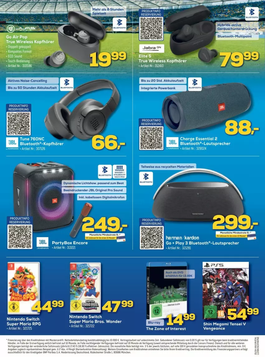 Aktueller Prospekt Euronics - Prospekte - von 17.06 bis 23.06.2024 - strona 5 - produkty: akku, Bank, bett, bluetooth®-lautsprecher, gin, harman, jbl, lautsprecher, nintendo, Nintendo Switch, powerbank, Ti