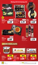 Gazetka promocyjna Lidl - Aktionsprospekt - Gazetka - ważna od 03.12 do 03.12.2022 - strona 16 - produkty: alkohol, Bau, butter, butterkeks, creme, Crème Brûlée, dessert, Dominosteine, eis, Gelatelli, keks, kuchen, mandel, mousse, ndk, riegel, Schal, Schale, Stollen, Ti