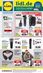 Gazetka promocyjna Lidl - Wochen-Highlights im Onlineshop - Gazetka - ważna od 24.09 do 24.09.2023 - strona 1 - produkty: akku, angebot, angebote, auto, bartschneider, dell, eis, Elektro, elle, kissen, Massagegerät, Massagesitzauflage, Mode, ndk, rasierer, Reinigung, reis, rel, ring, Schal, Schale, silvercrest, Sitzauflage, telefon, Ti, timer, tisch, uhr, wasser