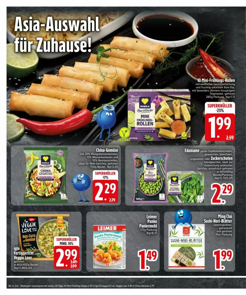 Aktueller Prospekt Edeka - Prospekte - von 17.03 bis 22.03.2025 - strona 20 - produkty: bambus, beutel, bohne, bohnen, eimer, eis, fertiggericht, iglo, leimer, mam, Mantel, reifen, reis, soja, Ti, tisch, veggie, Veggie Love, ZTE