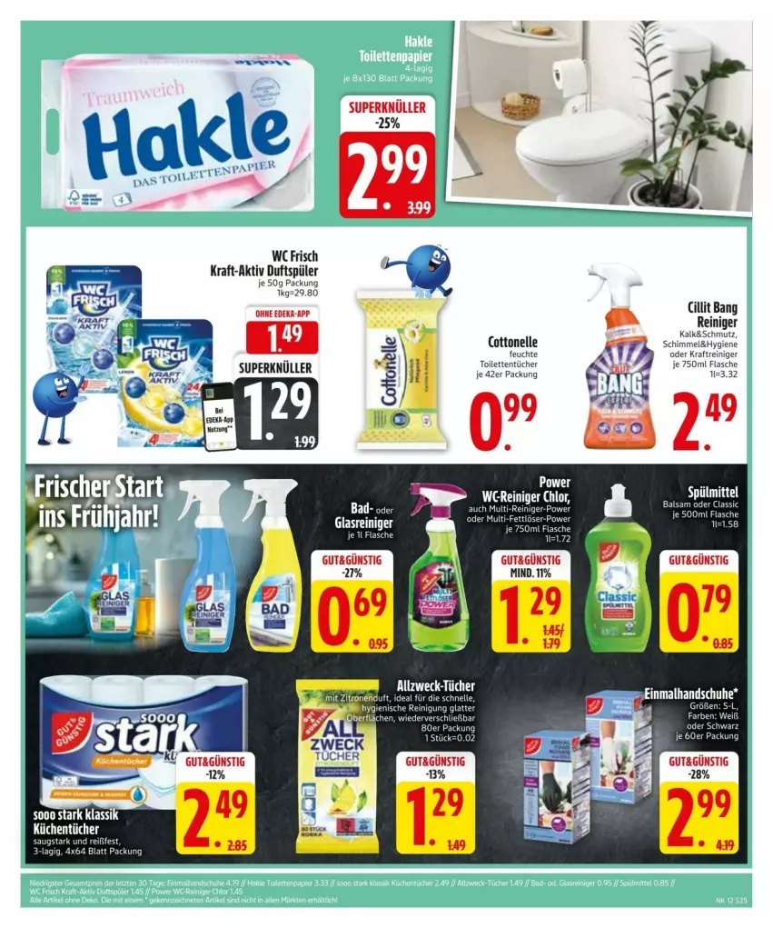 Aktueller Prospekt Edeka - Prospekte - von 17.03 bis 22.03.2025 - strona 25 - produkty: Cillit, cillit bang, cottonelle, deka, elle, flasche, kraft, reiniger, Ti, toilettentücher, tücher