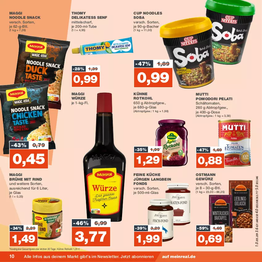 Aktueller Prospekt Real - von 13.11 bis 18.11.2023 - strona 10 - produkty: Becher, Brühe, delikatess senf, eis, gewürz, küche, Kühne, maggi, maggi würze, Mutti, reis, rind, rotkohl, senf, snack, thomy, Ti, tomate, tomaten, ZTE