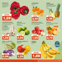 Gazetka promocyjna Real - Gazetka - ważna od 18.11 do 18.11.2023 - strona 3 - produkty: ananas, banane, bananen, braun, champignon, champignons, chiquita, clementinen, eis, Kürbis, limette, limetten, Mett, metten, orange, orangen, paprika, paprika rot, rotkohl, Schal, Schale, snack, Ti