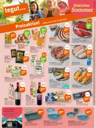 Gazetka promocyjna Tegut - Angebote der Woche - Gazetka - ważna od 15.07 do 15.07.2023 - strona 1 - produkty: alkohol, angebot, angebote, aqua, baguette, Becher, beef, bio, blume, blumen, blumenkohl, braten, bratwurst, braun, burgunder, butter, champignon, champignons, champignons braun, decke, dekoration, dessert, Dessertteller, Dorade, dornfelder, eis, elle, filet, fisch, fische, Fischer, flasche, getränk, getränke, grill, grillo, ideal für grill, ideal zum braten, kaffee, kaffeebecher, Käse, knoblauch, kräuter, kräuterbutter, krone, lachs, lachsfilet, lamm, Lammkrone, mais, marinade, medaillons, meggle, mikrowelle, natur, natura, naturland, oder kräuter, Ofen, paprika, passo, pasta, pfanne, pfannen, pfannenkäse, primitivo, qualitätswein, Rivaner, roastbeef, rosato, rosmarin, rouge, rougette, Schere, spare ribs, spätburgunder, Speiseteller, spülmaschinen, steak, suppe, suppen, telefon, teller, tender, Ti, tisch, tulip, uhr, und pfanne, wein, Weißwein, wurst, würstchen, zitrone, zitronen