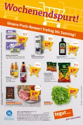 Gazetka promocyjna Tegut - Angebote der Woche - Gazetka - ważna od 15.07 do 15.07.2023 - strona 22 - produkty: alkohol, alpenmilch, angebot, angebote, auer, beutel, chips, chipsfrisch, dekoration, drink, drucker, eis, Engel, flasche, Fulda, funny-frisch, Germ, getränk, getränke, hafer, Haferdrink, Hohes C, jägermeister, kerze, kopfsalat, kräuter, lebensmittel, marinade, Meister, milch, milka, milka schokolade, Nackensteak, nackensteaks, oder kräuter, paprika, reis, rezept, rezepte, salat, schoko, schokolade, schwein, schweine, schweinenacken, steak, steaks, Ti, uhr, wein, weine