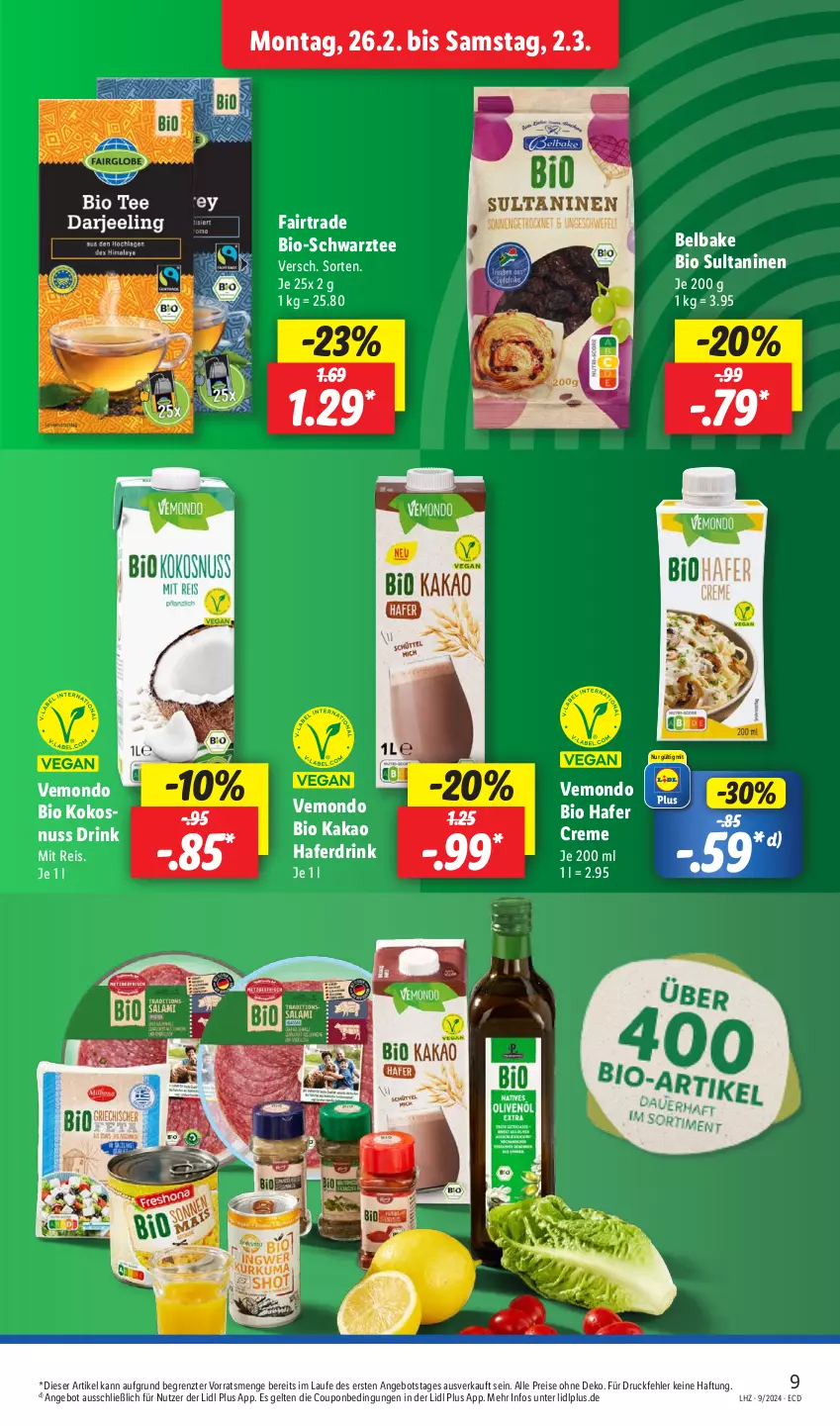 Aktueller Prospekt Lidl - Aktionsprospekt - von 26.02 bis 02.03.2024 - strona 11 - produkty: angebot, bio, coupon, creme, drink, eis, hafer, Haferdrink, kakao, kokos, kokosnuss, nuss, reis, tee, Ti, ZTE