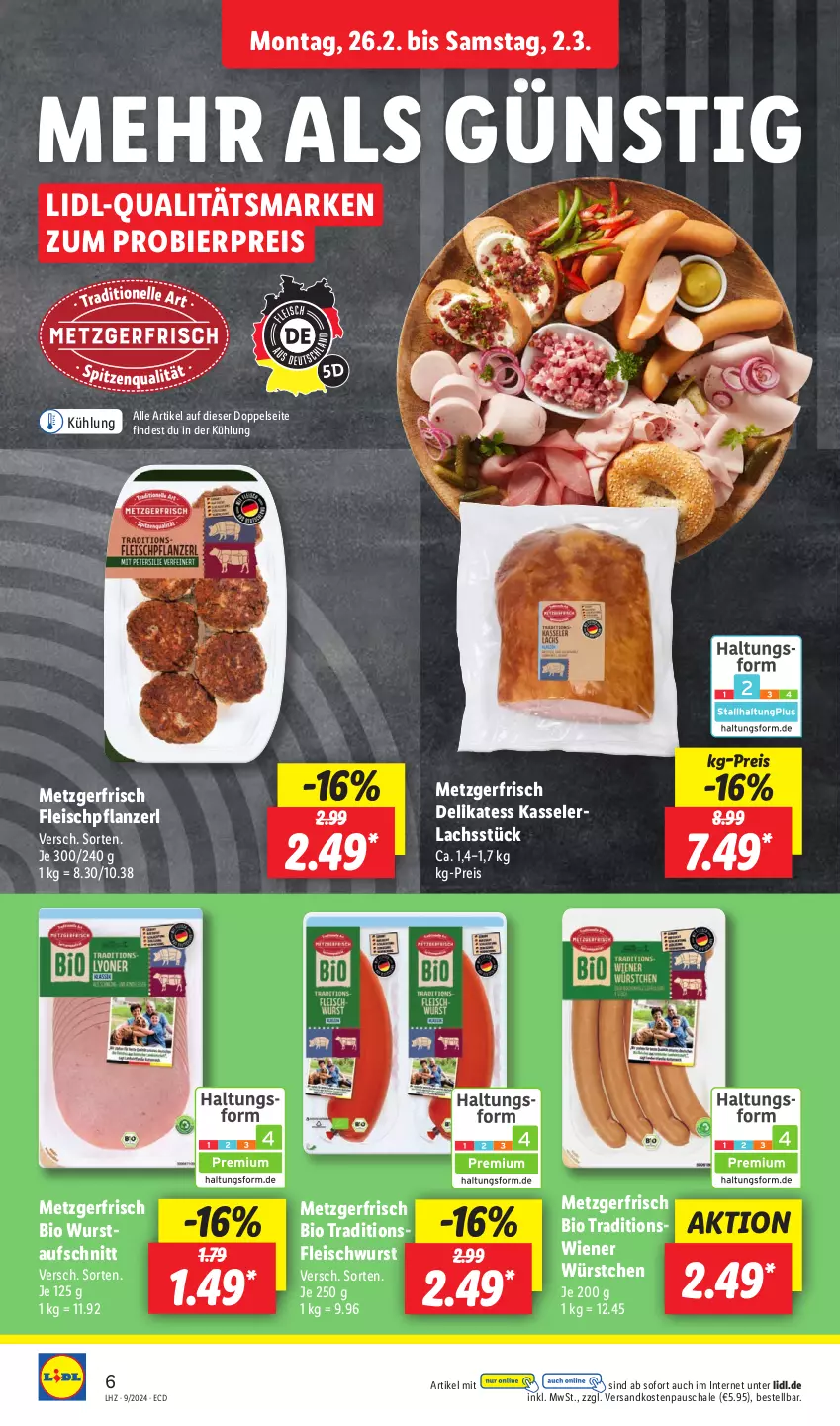 Aktueller Prospekt Lidl - Aktionsprospekt - von 26.02 bis 02.03.2024 - strona 8 - produkty: aufschnitt, bier, bio, eis, fleisch, fleischwurst, HP, kasseler, lachs, ndk, pflanze, reis, Schal, Schale, Ti, wiener, wiener würstchen, wurst, würstchen