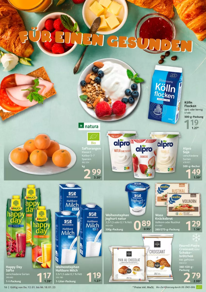 Aktueller Prospekt Selgros - Food - von 12.01 bis 18.01.2023 - strona 16 - produkty: alpro, bio, Brille, eis, kölln, korn, milch, natur, natura, reis, tee, Ti, weihenstephan, zucker