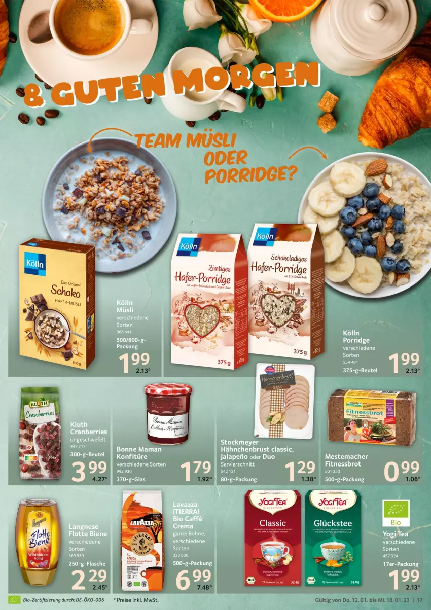 Aktueller Prospekt Selgros - Food - von 12.01 bis 18.01.2023 - strona 17 - produkty: bio, Blüte, eis, hafer, müsli, porridge, reis, schoko, tee, Ti, Wild