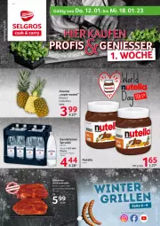 Gazetka promocyjna Selgros - Food - Gazetka - ważna od 18.01 do 18.01.2023 - strona 1 - produkty: ananas, flasche, gerolsteine, gerolsteiner, LG, marinade, Nackensteak, nackensteaks, natur, nutella, Sprudel, steak, steaks, steiner