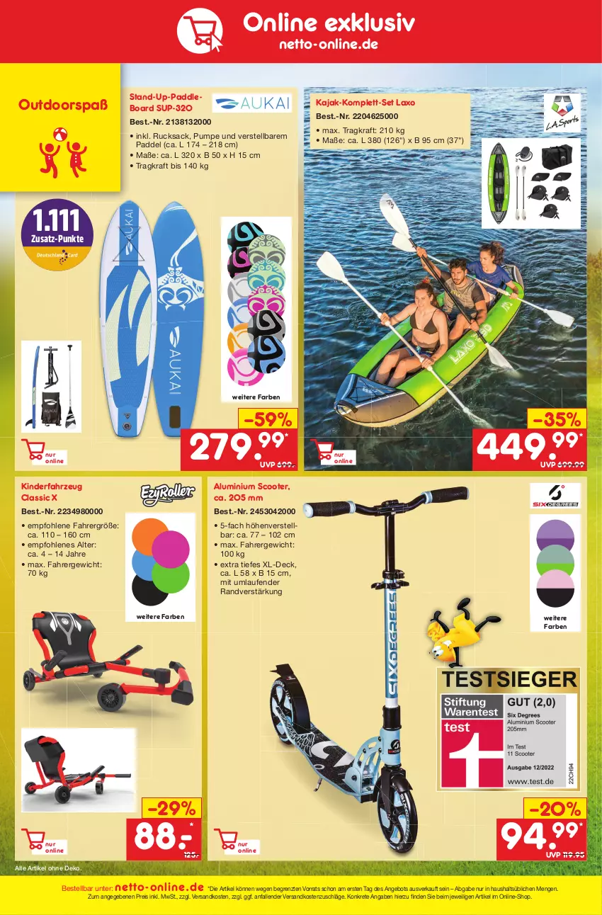 Aktueller Prospekt Netto Marken-Discount - Filial-Angebote - von 30.05 bis 03.06.2023 - strona 48 - produkty: angebot, eis, Kajak, Kinder, kraft, Laufen, mam, ndk, reis, rucksack, sac, scooter, telefon, Ti, ZTE