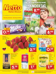 Gazetka promocyjna Netto Marken-Discount - Filial-Angebote - Gazetka - ważna od 03.06 do 03.06.2023 - strona 1 - produkty: angebot, beere, beeren, bestpreis, bohne, dallmayr, dallmayr prodomo, eis, erdbeere, erdbeeren, haltbare milch, joghur, joghurt, joghurt mit der ecke, kaffee, Kinder, leerdammer, milch, milka, milka schokolade, Müller, ndk, prodomo, reis, sac, Schal, Schale, schoko, schokolade, Ti, Tiere, Tüte, ZTE