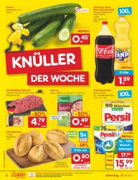 Gazetka promocyjna Netto Marken-Discount - Filial-Angebote - Gazetka - ważna od 03.06 do 03.06.2023 - strona 2 - produkty: angebot, asti, backofen, bestpreis, brötchen, coca-cola, cola, eis, fanta, fleisch, gurke, gurken, hackfleisch, hackfleisch gemischt, knorr, knorr fix, Mezzo Mix, ndk, oder sprite, Ofen, persil, persil waschmittel, reis, rind, schwein, sprite, stube, Ti, waschmittel, wein