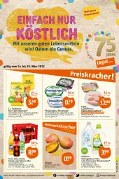 Gazetka promocyjna Tegut - Angebote der Woche - Gazetka - ważna od 19.03 do 19.03.2022 - strona 1 - produkty: angebot, angebote, Becher, bio, bohne, bohnen, brustfilet, coca-cola, cola, darbo, darboven, dekoration, eis, ente, fanta, filet, flasche, frischkäse, hähnchenbrust, hähnchenbrustfilet, Käse, landprimus, lebensmittel, mango, nuss, philadelphia, Soda, sprite, Ti, waschmittel