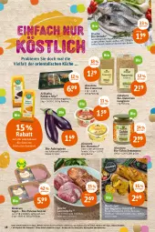 Gazetka promocyjna Tegut - Angebote der Woche - Gazetka - ważna od 19.03 do 19.03.2022 - strona 18 - produkty: angebot, angebote, aqua, aubergine, auberginen, baguette, Baklava, Bau, Becher, Berger, bier, Biere, bio, blätterteig, blätterteiggebäck, braten, couscous, dekoration, Dorade, eis, fisch, fleisch, gewürz, gin, grill, herzberger, hummus, ideal zum grillen, korn, küche, lamm, mac, natur, natura, pute, putenschnitzel, reis, saft, schnitzel, sesam, Ti, tomate