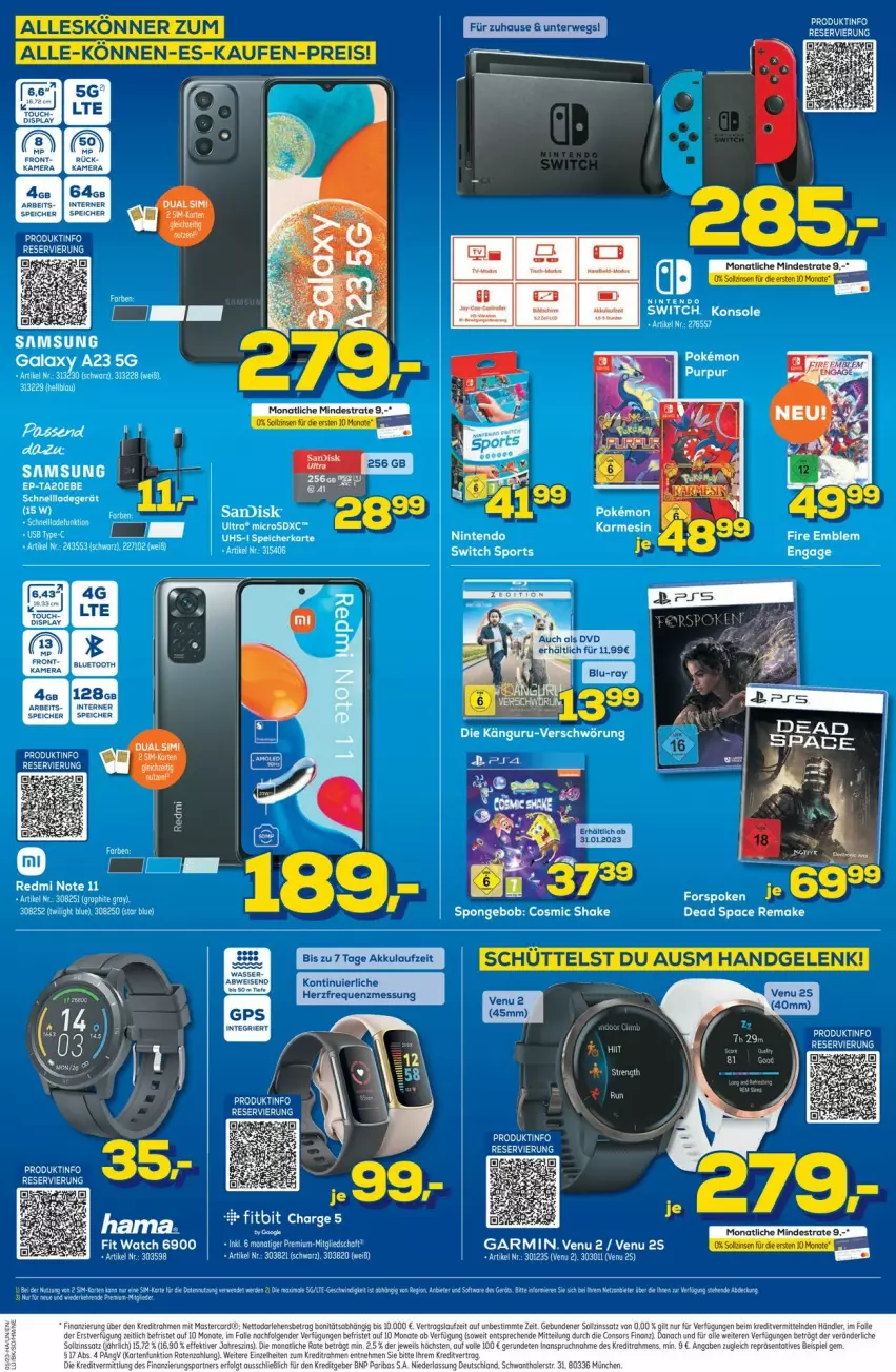 Aktueller Prospekt Euronics - Prospekte - von 01.02 bis 08.02.2023 - strona 5 - produkty: akku, dvd, eis, ente, fitbit, garmin, ladegerät, monati, nintendo, Nintendo Switch, reis, rwe, Samsung, schnellladegerät, speicherkarte, Ti, uhs-i speicherkarte