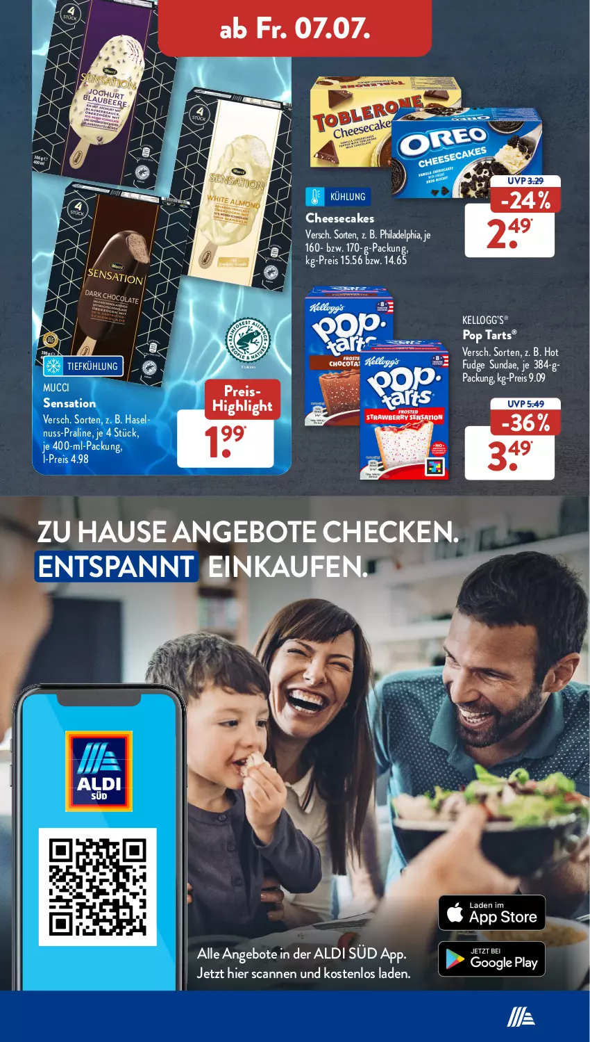 Aktueller Prospekt AldiSud - NÄCHSTE WOCHE - von 03.07 bis 08.07.2023 - strona 30 - produkty: aldi, angebot, angebote, cheesecake, eis, haselnuss, nuss, philadelphia, reis, Ti