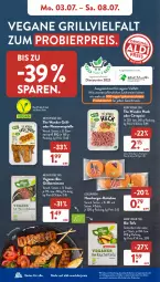 Gazetka promocyjna AldiSud - NÄCHSTE WOCHE - Gazetka - ważna od 08.07 do 08.07.2023 - strona 8 - produkty: aldi, alle artikel ohne dekoration, bier, bio, brötchen, burger, cevapcici, dekoration, eis, grill, grillo, hamburger, lamm, mac, natur, reis, sesam, steak, steaks, Ti, Tofu, veggie, ZTE