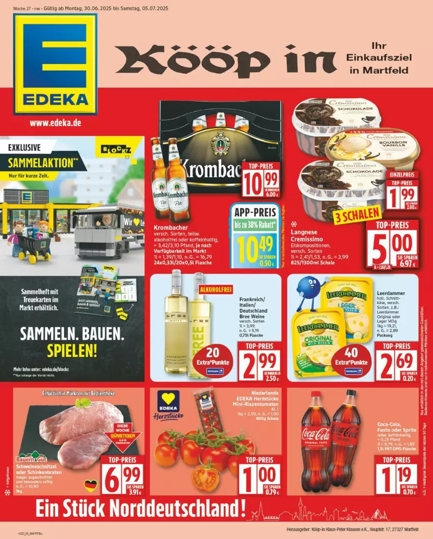 Aktueller Prospekt Edeka - Prospekte - von 30.06 bis 05.07.2025 - strona 1 - produkty: bree, deka, flasche, gin, Spiele, Ti, wein, weine