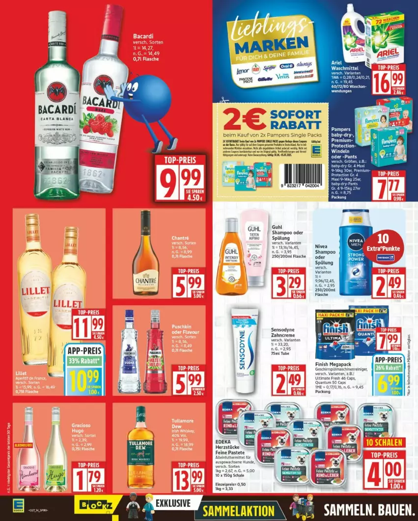 Aktueller Prospekt Edeka - Prospekte - von 30.06 bis 05.07.2025 - strona 14 - produkty: alleinfuttermittel, bacardi, creme, deka, Finish, flasche, geschirr, Guhl, maschinenreiniger, nivea, pampers, pastete, reiniger, Ria, sensodyne, shampoo, spülmaschinen, spülung, zahncreme