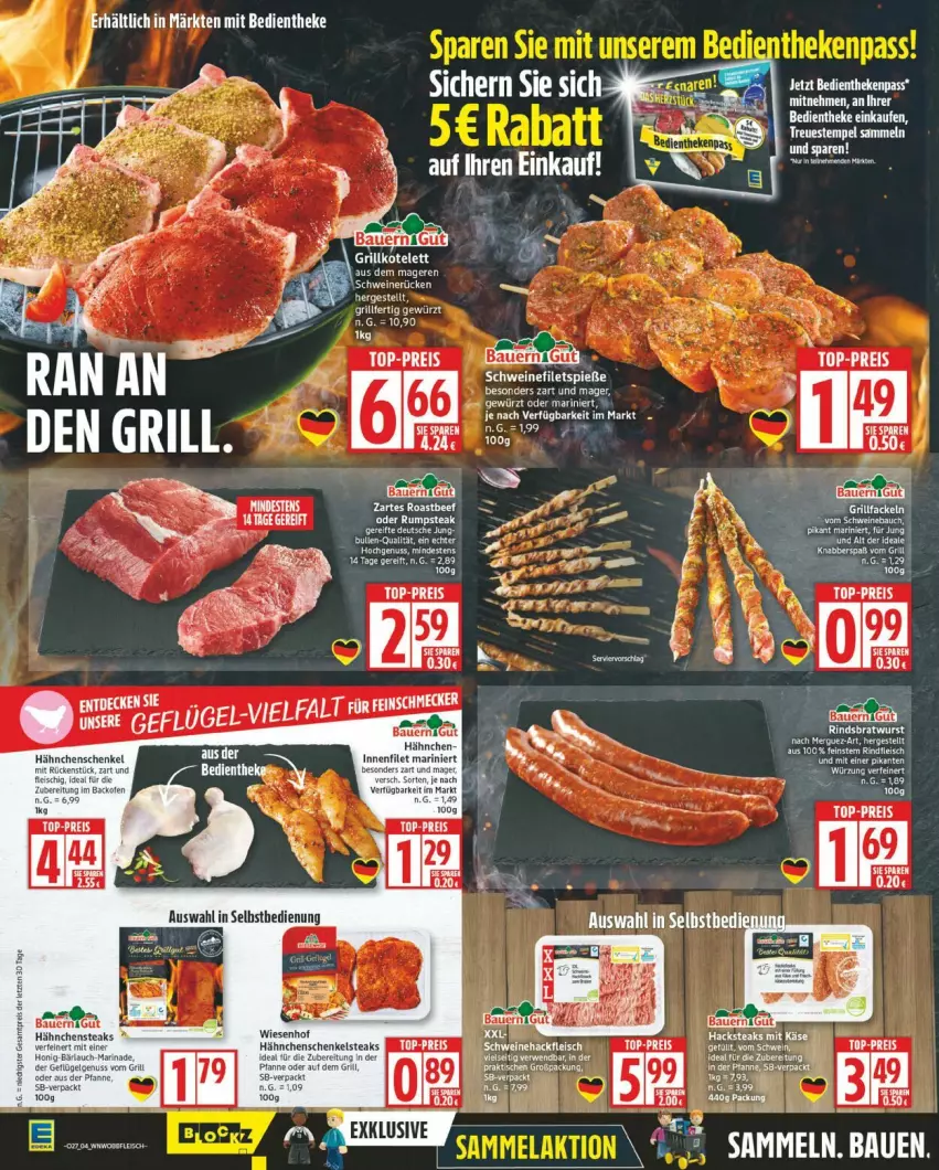 Aktueller Prospekt Edeka - Prospekte - von 30.06 bis 05.07.2025 - strona 4 - produkty: backofen, Bau, dip, eis, feinschmecker, filet, fleisch, hähnchenschenkel, henkel, nuss, Ofen, Rana, reis, rind, rindfleisch, schenkel, steak, steaks, tee, Ti, top-preis, wiesenhof