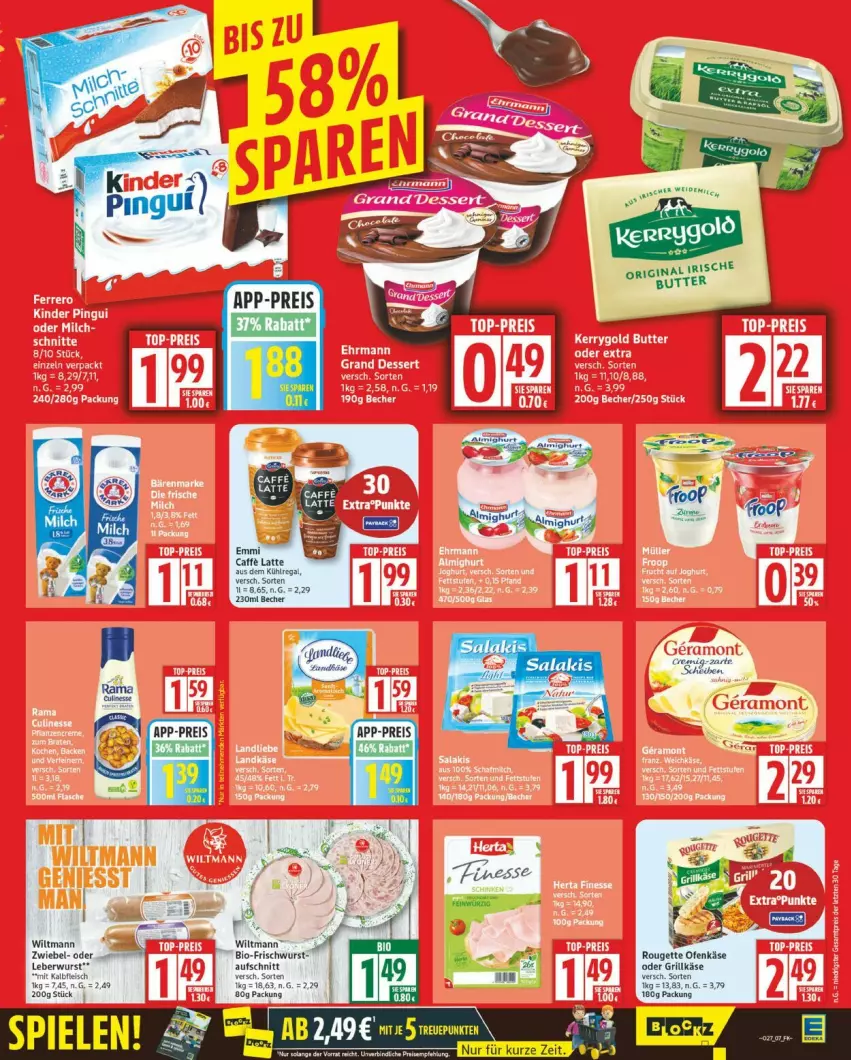 Aktueller Prospekt Edeka - Prospekte - von 30.06 bis 05.07.2025 - strona 7 - produkty: aufschnitt, bio, eis, gin, grill, Grillkäse, Käse, landkäse, leberwurst, ndk, Ofen, Ofenkäse, reis, rouge, rougette, Ti, wiltmann, wurst, zwiebel