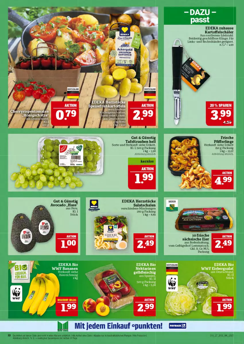 Aktueller Prospekt Marktkauf - Prospekt - von 29.06 bis 05.07.2025 - strona 10 - produkty: avocado, deka, edelstahl, eier, eis, Geflügel, kartoffel, kartoffeln, Pfifferlinge, reis, sac, salat, Schal, Schale, tafeltrauben, tee, Ti, trauben, ZTE
