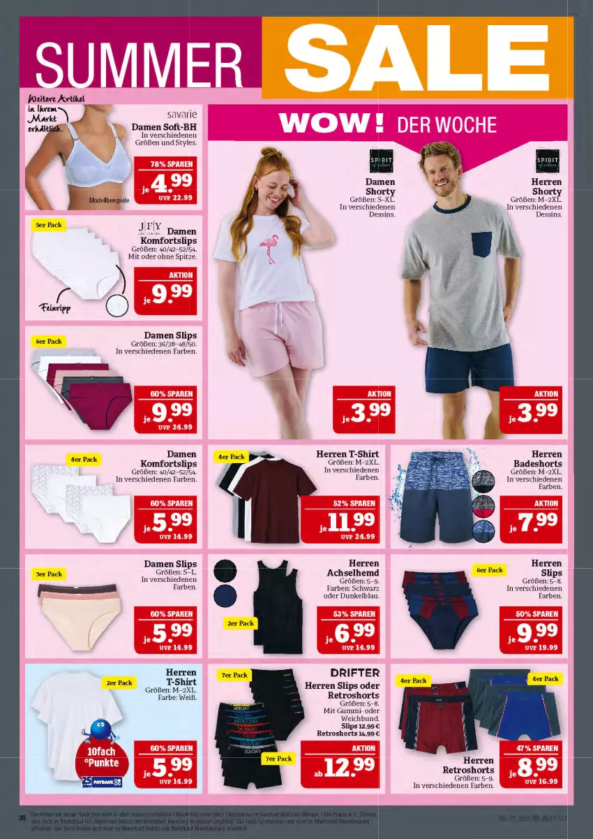 Aktueller Prospekt Marktkauf - Prospekt - von 29.06 bis 05.07.2025 - strona 38 - produkty: achselhemd, Bad, badeshorts, damen short, dell, eis, hemd, herren badeshort, Mode, retroshorts, shirt, shorts, shorty, slip, slips, Spiele, T-Shirt, Ti