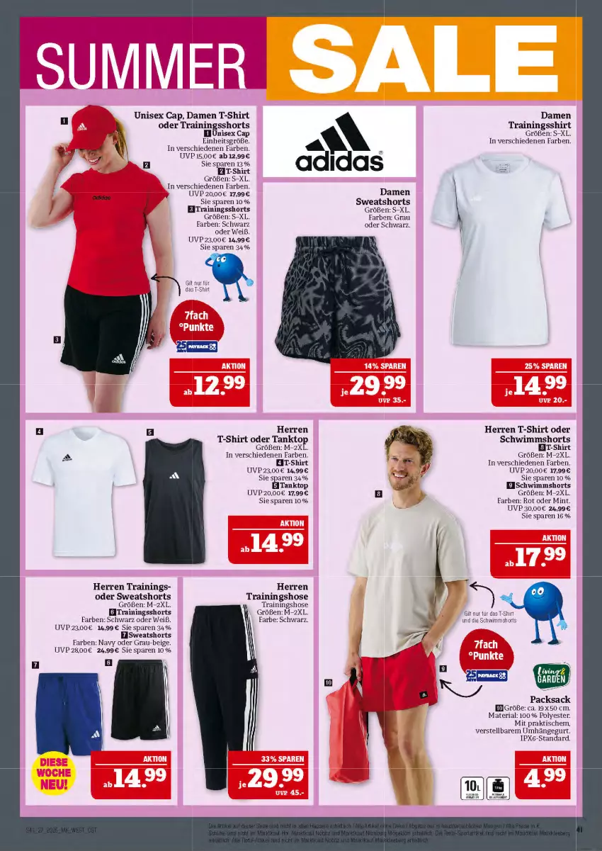 Aktueller Prospekt Marktkauf - Prospekt - von 29.06 bis 05.07.2025 - strona 41 - produkty: Cap, damen t-shirt, hose, mint, Ria, sac, shirt, shorts, sweatshorts, T-Shirt, tanktop, Ti, tisch, Trainingshose