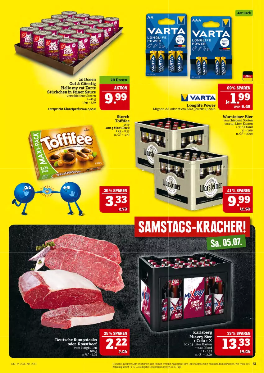 Aktueller Prospekt Marktkauf - Prospekt - von 29.06 bis 05.07.2025 - strona 43 - produkty: beef, bier, cola, karlsberg, Mixer, mixery, roastbeef, rum, rumpsteak, steak, steaks, Ti