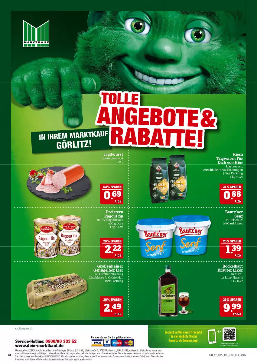 Aktueller Prospekt Marktkauf - Prospekt - von 29.06 bis 05.07.2025 - strona 44 - produkty: Bau, dreistern, eier, eis, flasche, fleisch, Geflügel, gewürz, hartweizen, kräuter, LG, likör, Ragout, reis, riesa
