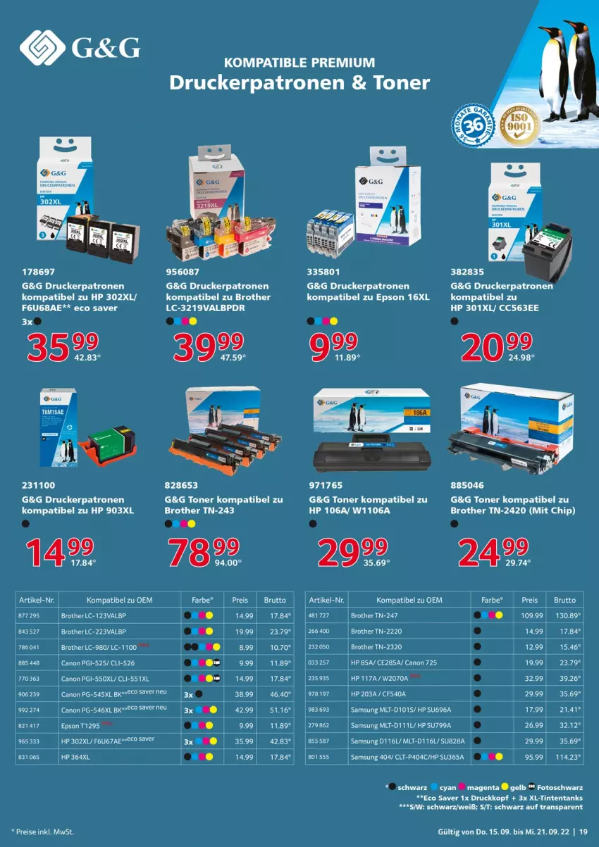 Aktueller Prospekt Selgros - Nonfood - von 15.09 bis 21.09.2022 - strona 19 - produkty: brot, brother, brut, canon, drucker, eis, epson, HP, reis, rel, Samsung, Ti, Toner