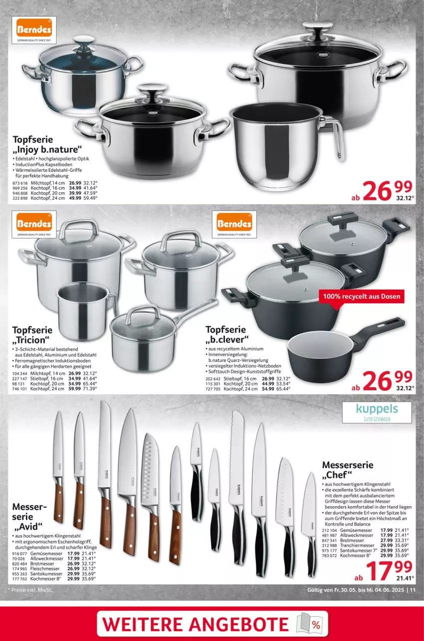 Aktueller Prospekt Selgros - Non Food - von 30.05 bis 04.06.2025 - strona 11 - produkty: brot, edelstahl, eis, elle, ente, fleisch, Germ, herdarten, hochglanz, Holz, Kochtopf, Liege, messer, milch, natur, Ria, Ti, tisch, topf, usb, weck