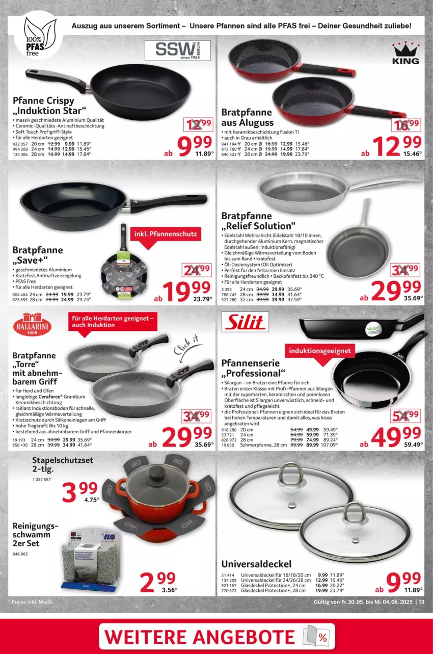 Aktueller Prospekt Selgros - Non Food - von 30.05 bis 04.06.2025 - strona 13 - produkty: backofen, braten, bratpfanne, decke, Deckel, edelstahl, elle, Gesundheit, Glasdeckel, herdarten, kraft, LG, Ofen, pfanne, pfannen, Reinigung, rel, schmorpfanne, schwamm, Ti, tisch, und pfanne