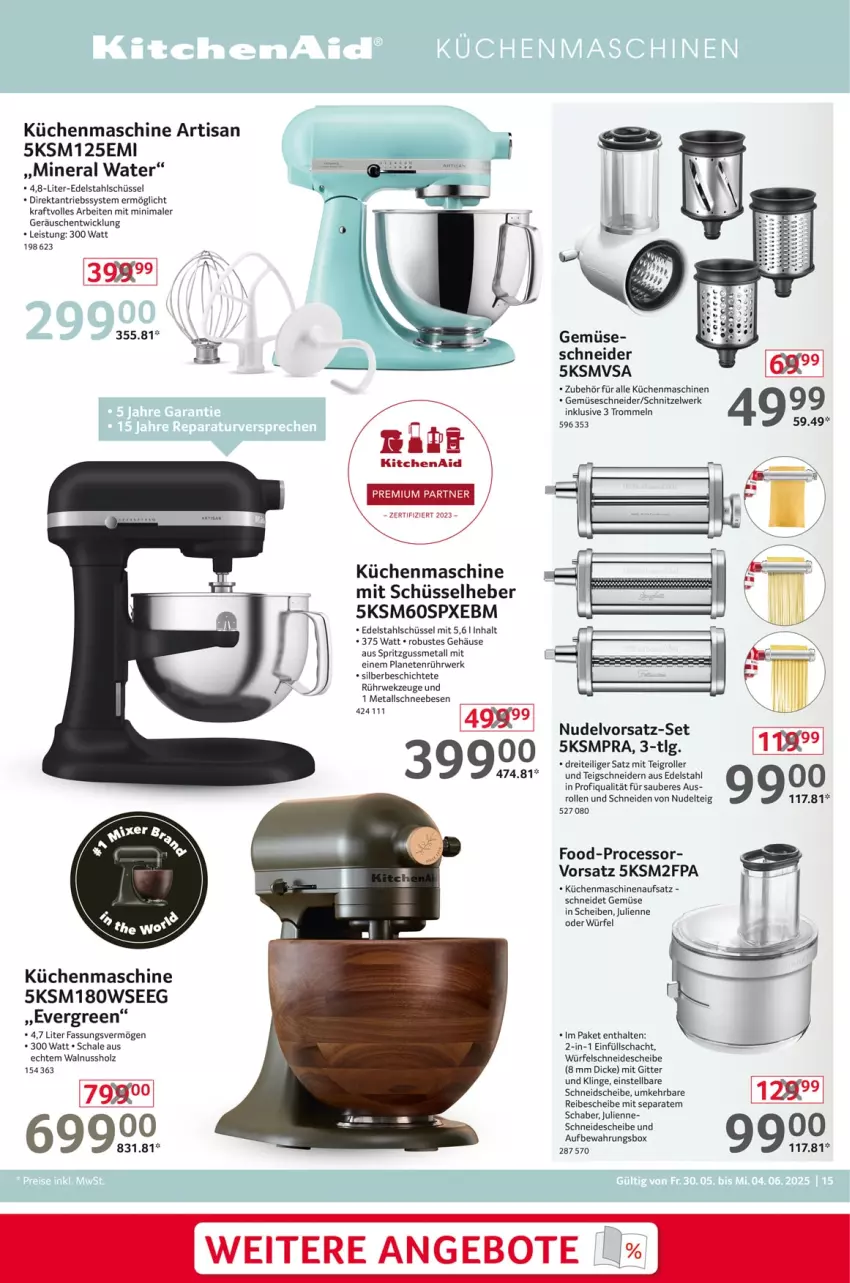 Aktueller Prospekt Selgros - Non Food - von 30.05 bis 04.06.2025 - strona 15 - produkty: angebot, angebote, aufbewahrungsbox, edelstahl, eis, Holz, KitchenAid, kraft, küche, Küchen, küchenmaschine, LG, nudel, nuss, Roller, rwe, Schal, Schale, Schneebesen, schnitzel, schüssel, Teigrolle, Ti, trommel, walnuss, WICK, würfel
