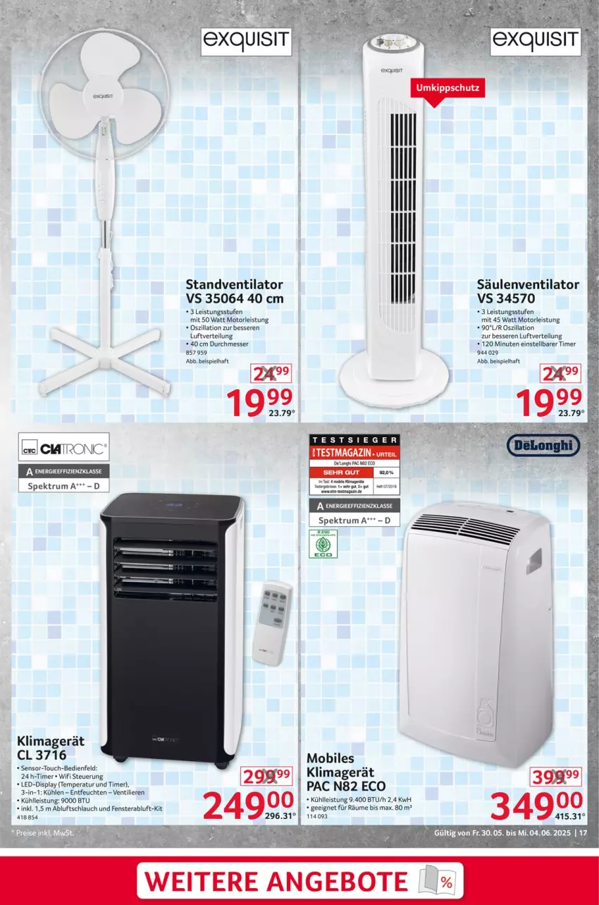 Aktueller Prospekt Selgros - Non Food - von 30.05 bis 04.06.2025 - strona 17 - produkty: angebot, angebote, eis, fenster, klimagerät, magazin, messer, rum, schlauch, Spektrum, standventilator, Ti, timer, ventilator